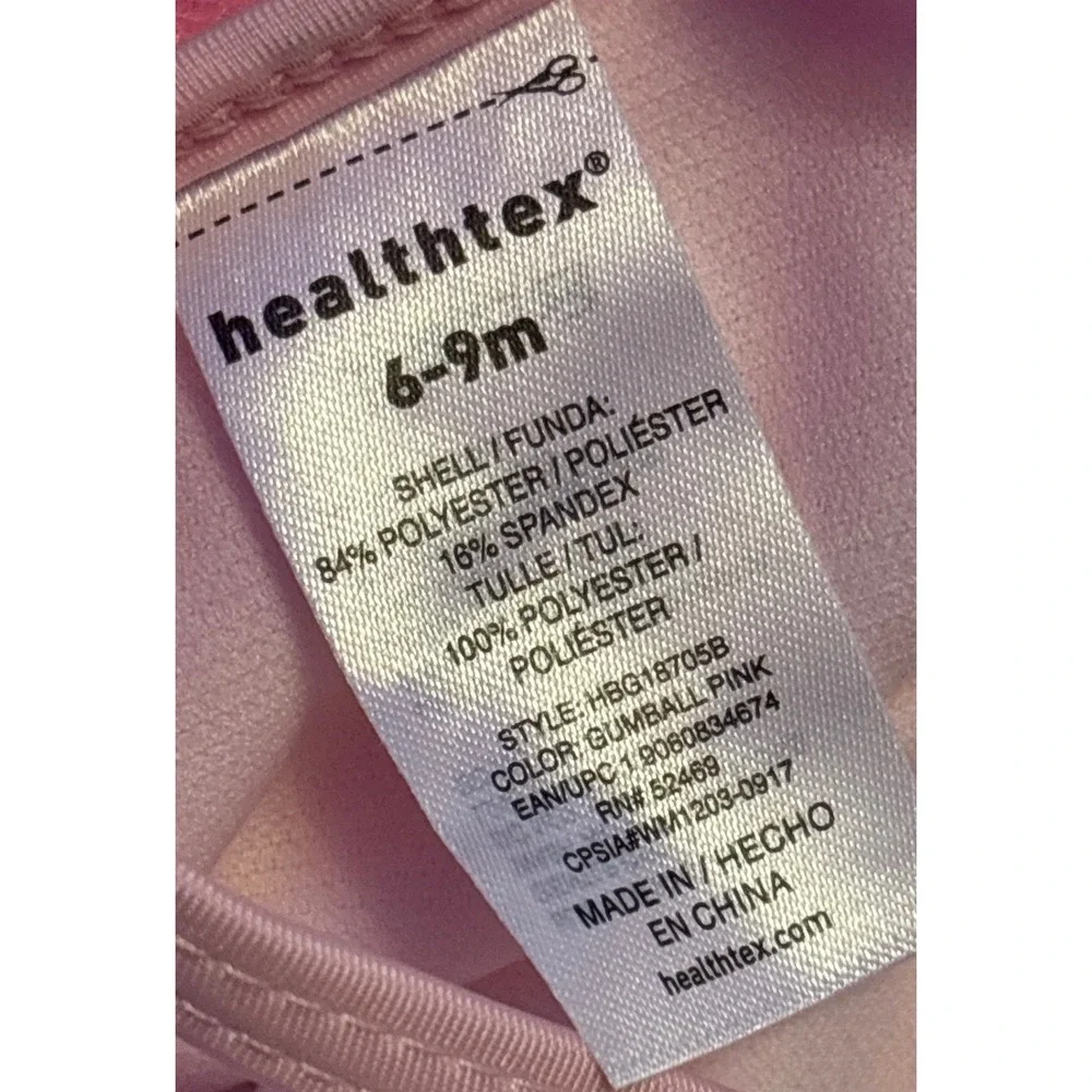 Healthtex Cat Tutu One Piece Swimsuit Mineral Pink Size 6-9M